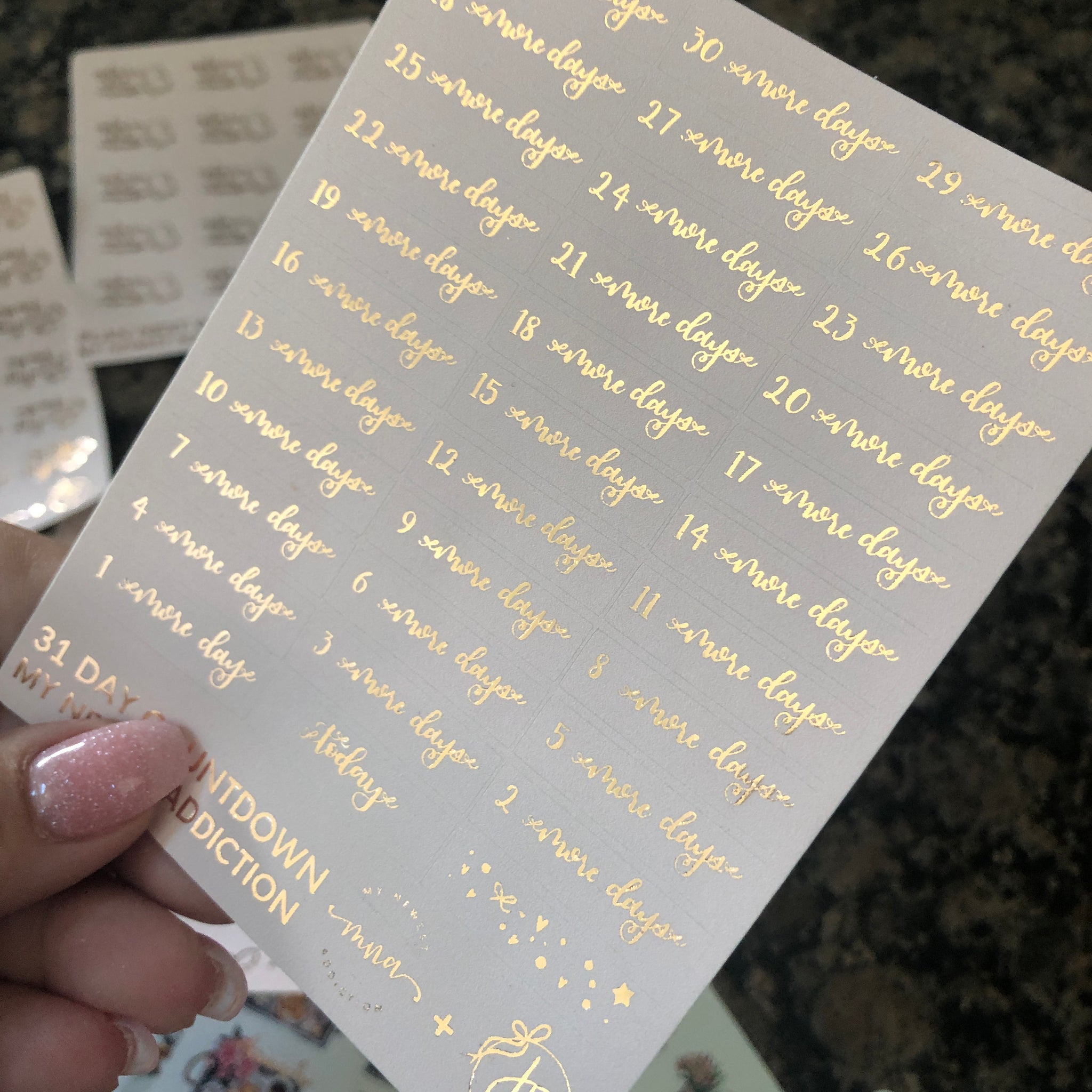 31 Day Countdown lettering by Jesenia Printables My Newest