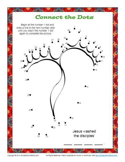 Connect the Dots Bible Coloring Pages on Sunday School Zone