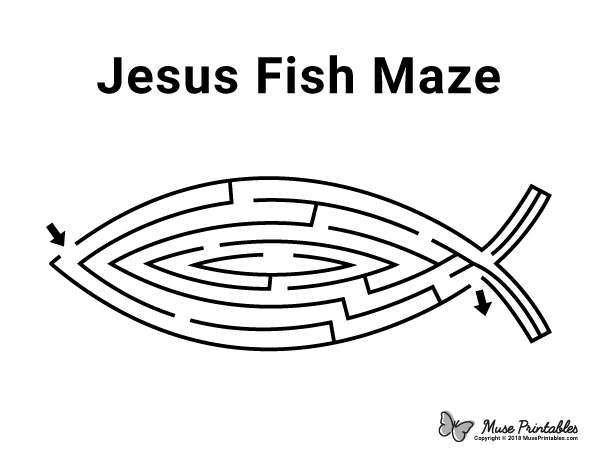 Free Printable Jesus Fish Maze