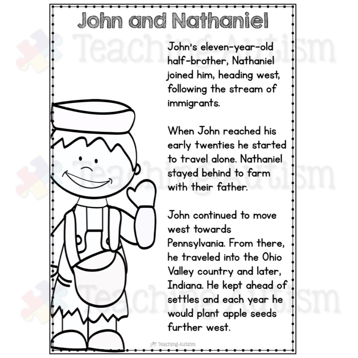 Johnny Appleseed Comprehension Worksheets