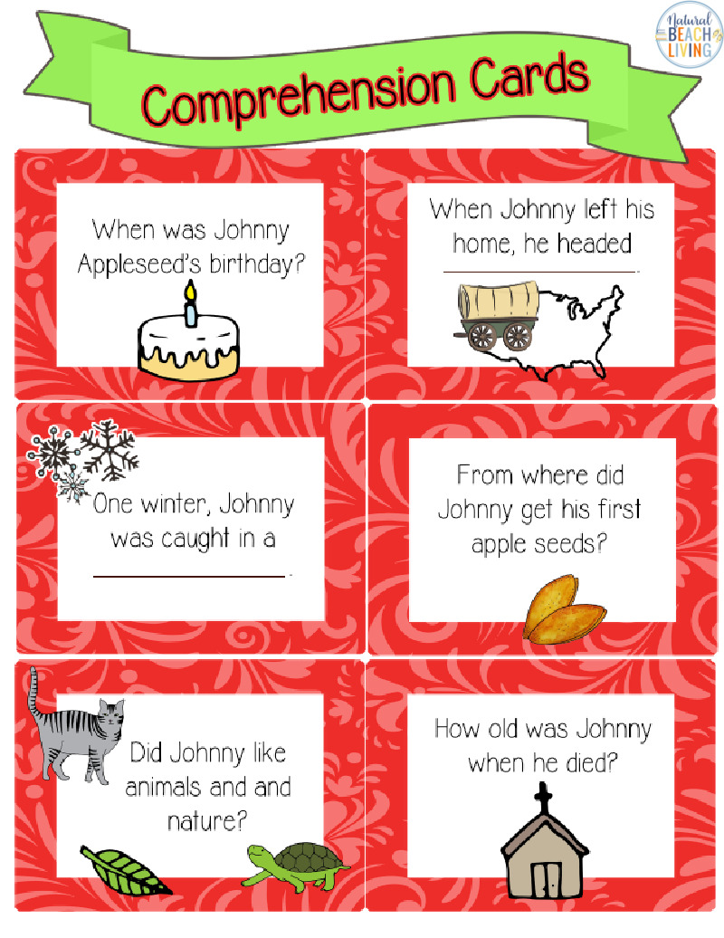 johnny appleseed reading comprehension worksheet