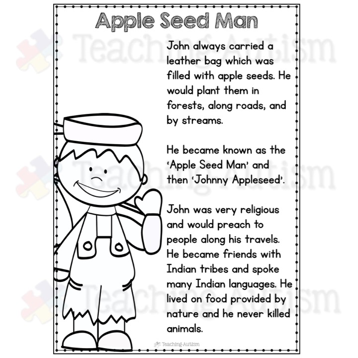 Johnny Appleseed Worksheets Mamas Learning Corner Worksheets Library
