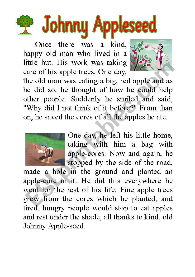 Johnny Appleseed story - ESL worksheet by loveheart - Worksheets Library johnny-appleseed-story-esl-worksheet-by-loveheart-worksheets-library