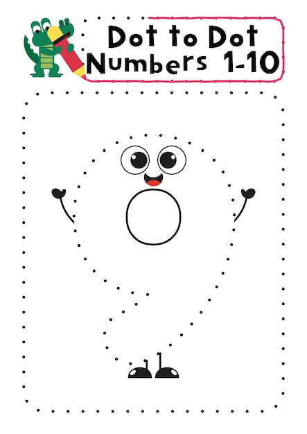 Premium Vector | Connect the dots worksheet on numbers for kids ...