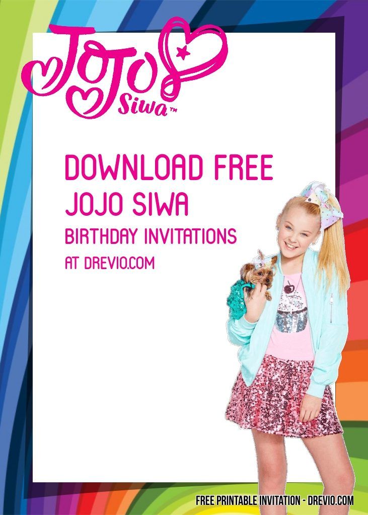 FREE Jojo Siwa Birthday Invitation Templates