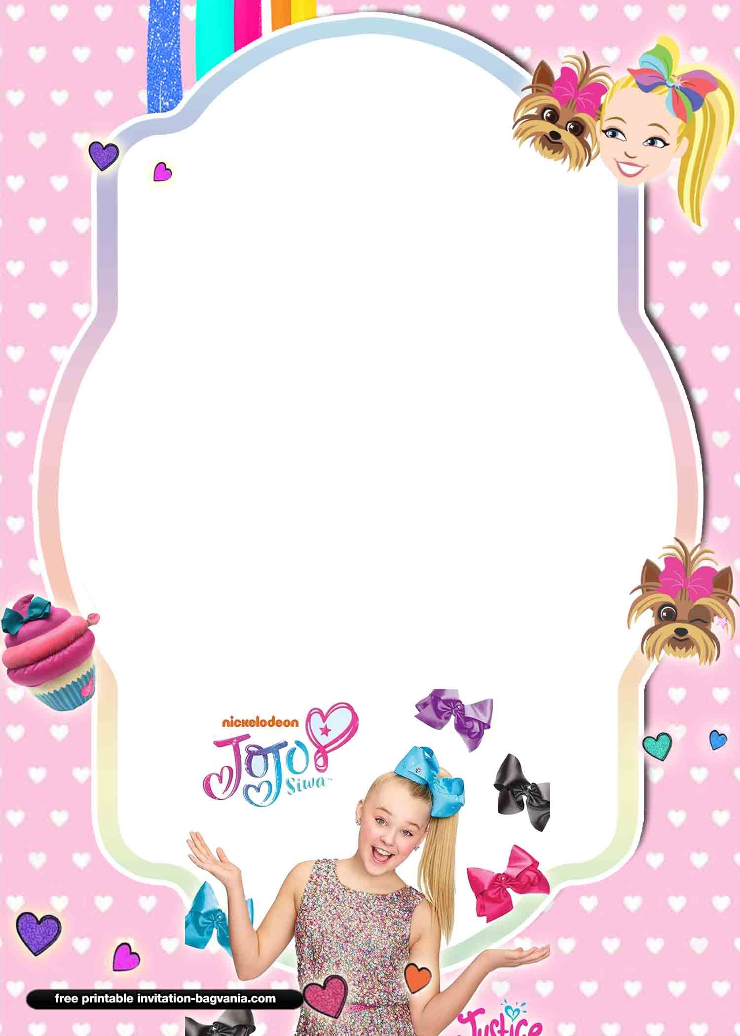 jojo siwa printable birthday invitations