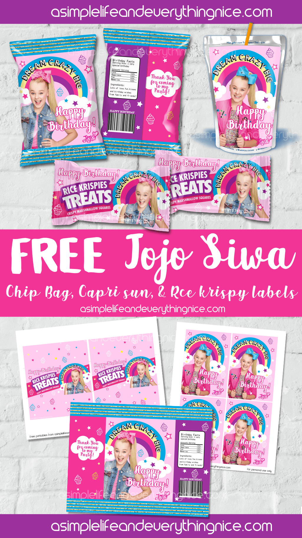 Free Jojo Siwa Birthday Printables