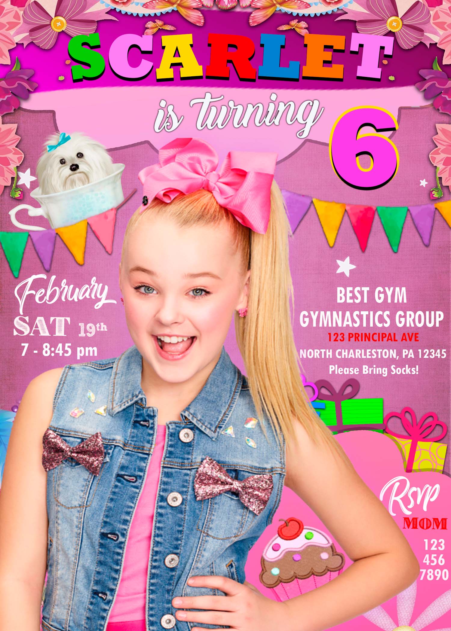 jojo siwa printable birthday invitations