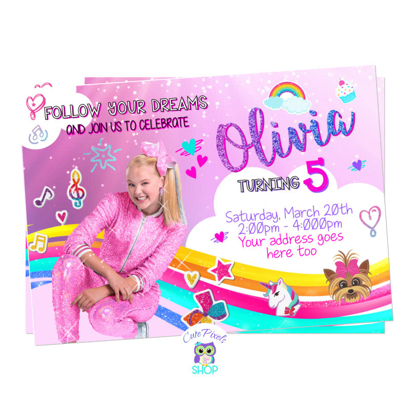 JoJo Siwa Birthday Invitation - JoJo Siwa Invite