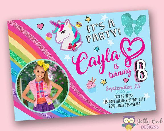 Jojo Siwa Birthday Party Invitation