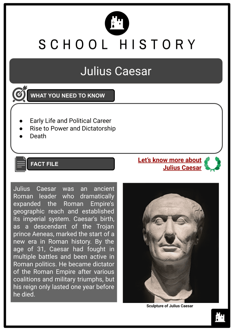 Julius Caesar History, Life, Politics, Facts &  Worksheets | School ...