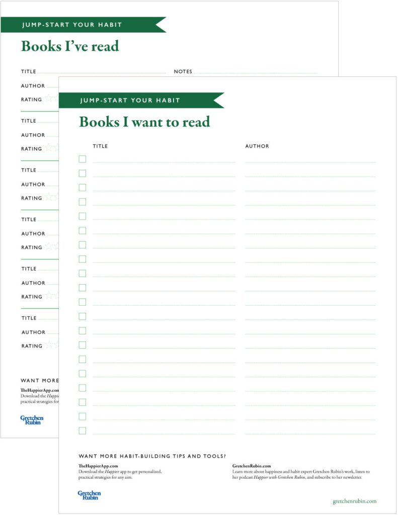 Jump-start Your Habit: Reading List | Gretchen Rubin