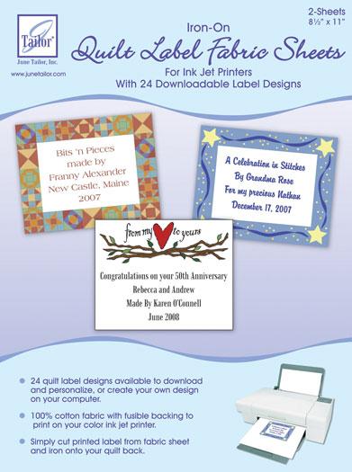 june tailor printable quilt labels