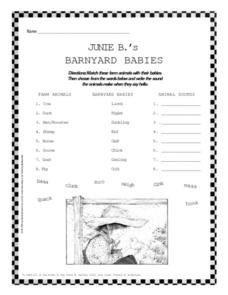 junie b jones worksheet