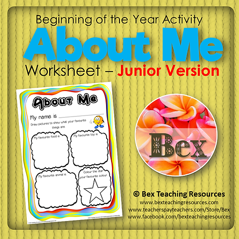 About Me Worksheet - Junior Version | BexTeachingResources