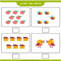 Junior KG Count and Write Worksheet 3