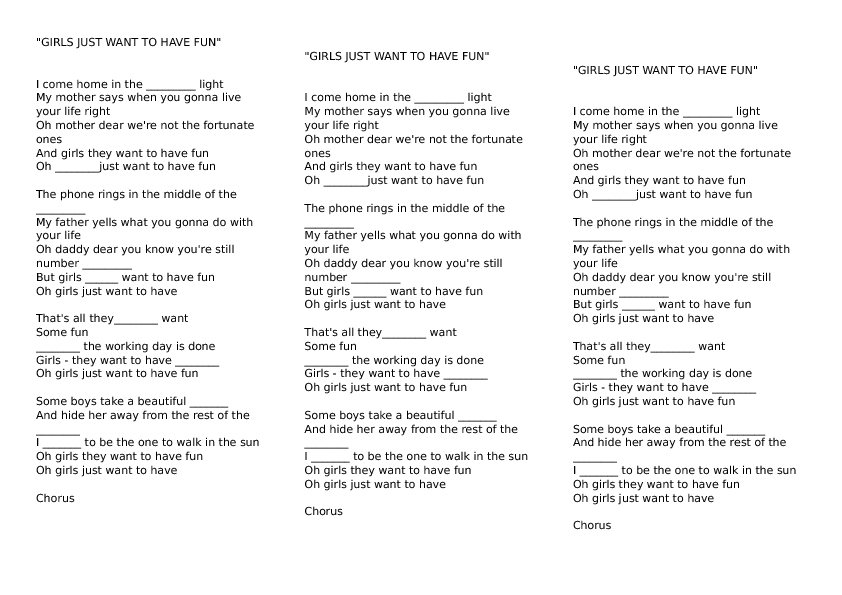 just for fun worksheet