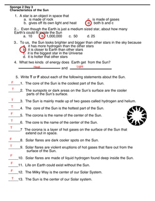 just the facts earth and space science worksheet answers
