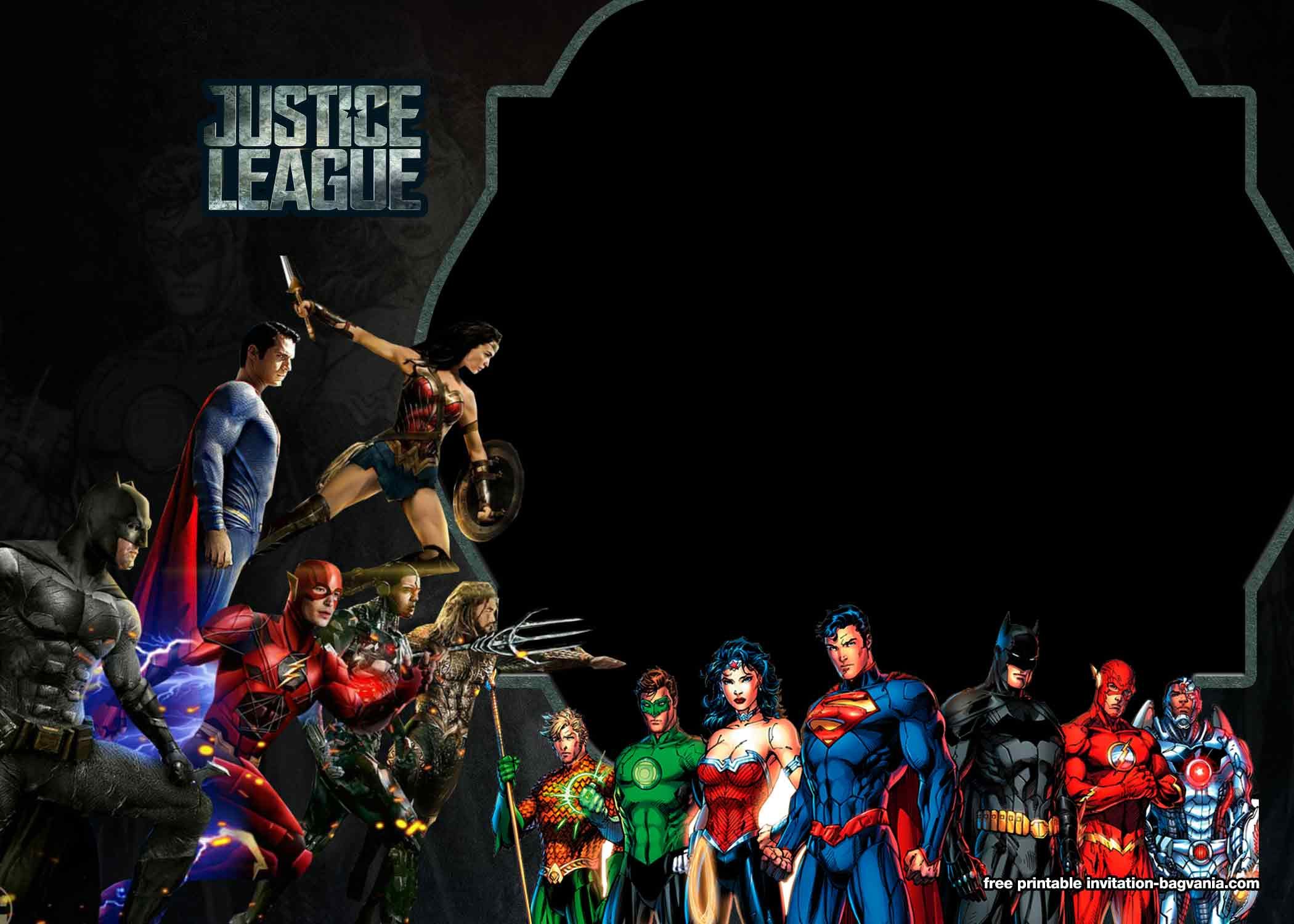 justice league printable birthday cards