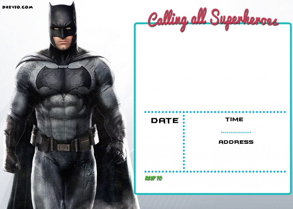 justice league printable birthday cards