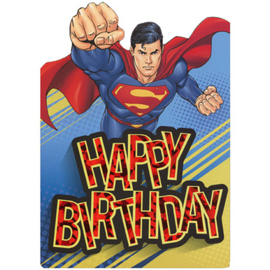Superman Flying Die Cut Foil Superhero Birthday Card For Kids ...