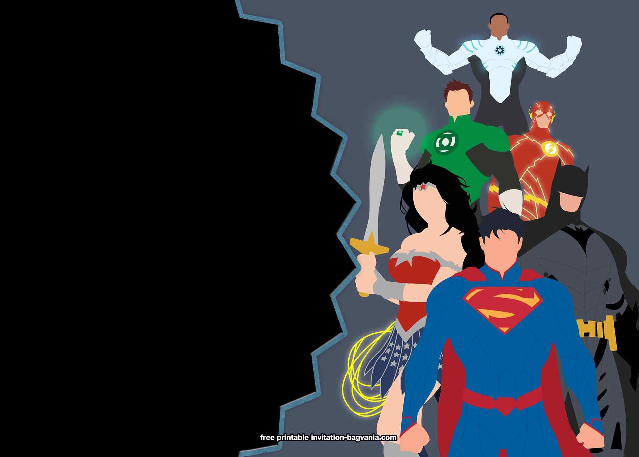 justice league printable birthday cards