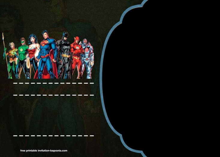 justice league printable birthday cards