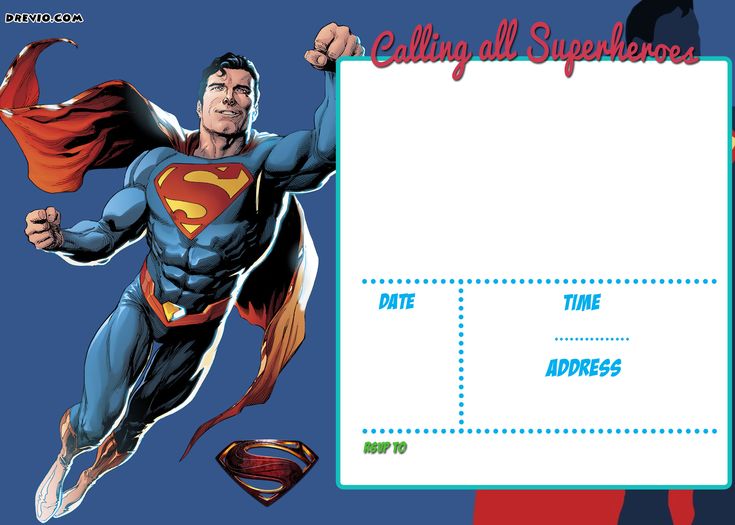 FREE Printable Justice League Invitation Template