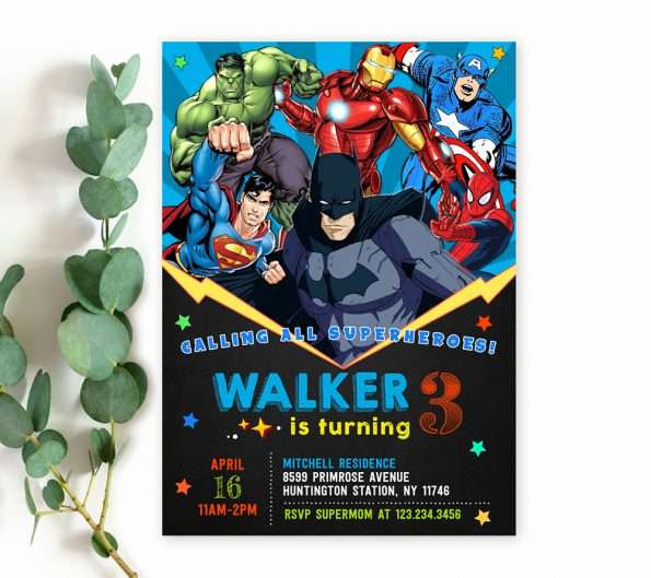 justice league printable birthday cards