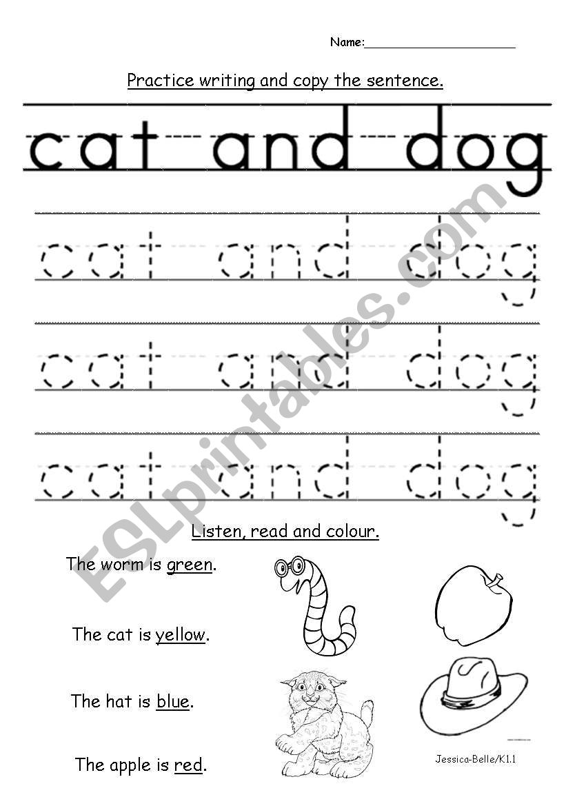 K1 writing and shape recognition - ESL worksheet by Jessica1