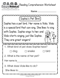 Reading Worksheets for Kindergarten (Free Printables)