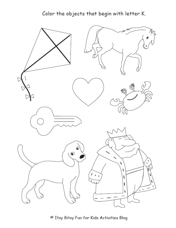 k worksheet for kindergarten
