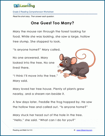 One Guest Too Many? - Grade 2 Childrens Fable | Worsheets library