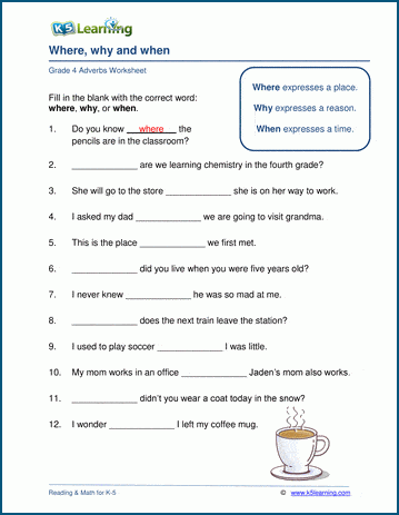 Where, why and when - relative verb worksheets | Worsheets library