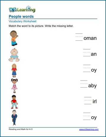 People words worksheets | Worsheets library