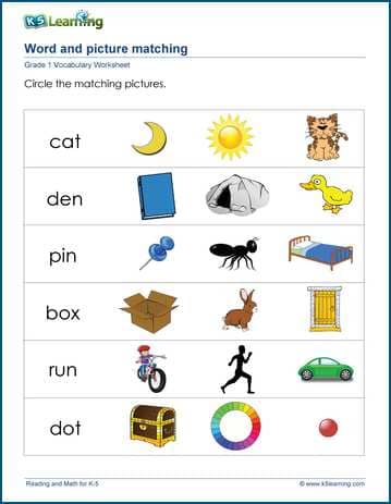 First Grade Vocabulary Worksheets | Worsheets library