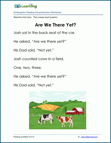 Are We There Yet? - Childrens Stories and Reading Worksheets| Worsheets library...