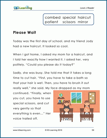 Please Wait - Level J Childrens Story | Worsheets library
