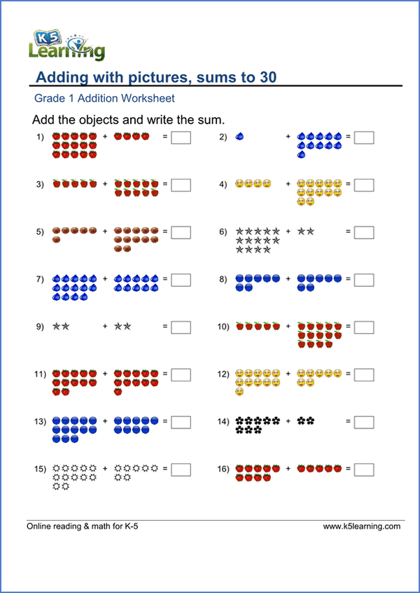 First Grade Math Worksheets - Worsheets library