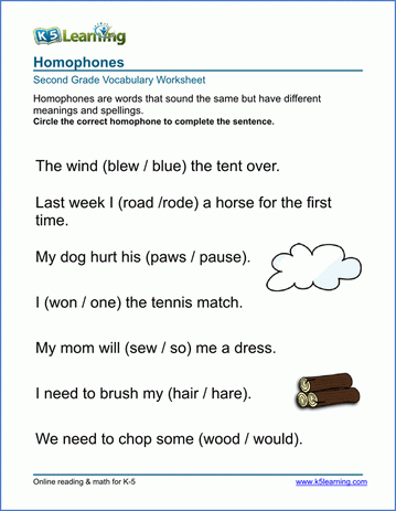 Vocabulary Worksheets for K-5 | Worsheets library