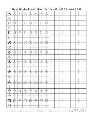 Kanji Practice Sheet 2020-2024 - Fill and Sign Printable Template ...