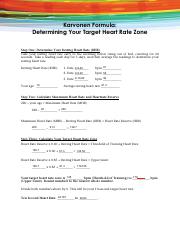 Karvonen.pdf - Karvonen Formula: Determining Your Target Heart ...