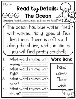 key details worksheet 2nd grade