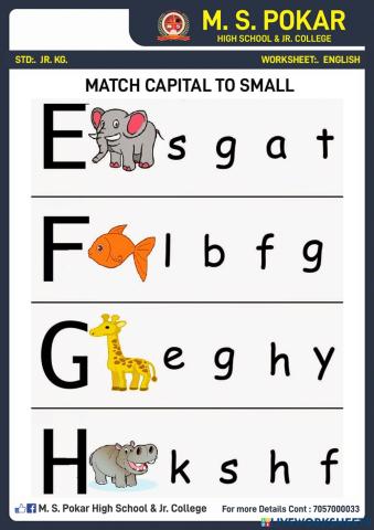 kg worksheet english