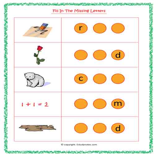 English Vowel u FILL IN THE MISSING LETTER 2 Kindergarten 2