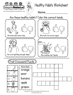 Health Worksheets for Kindergarten (Free Printables)
