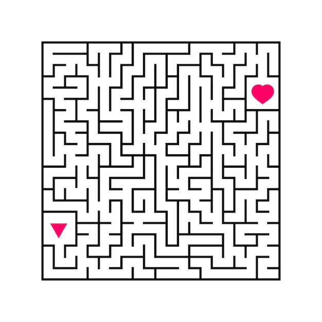 Premium Vector | Square maze worksheet for kids