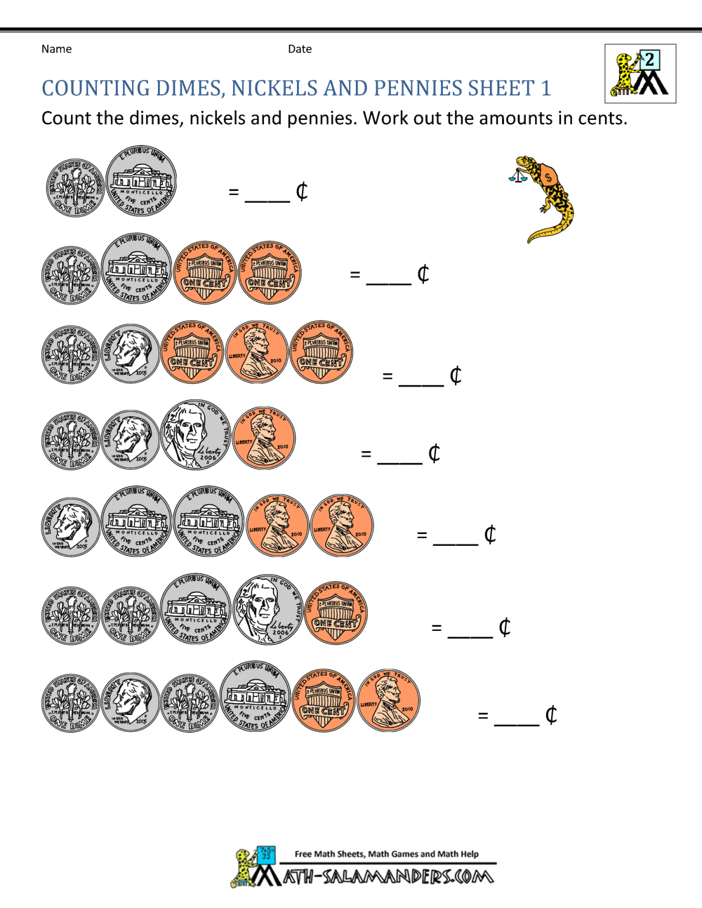 kids money worksheet