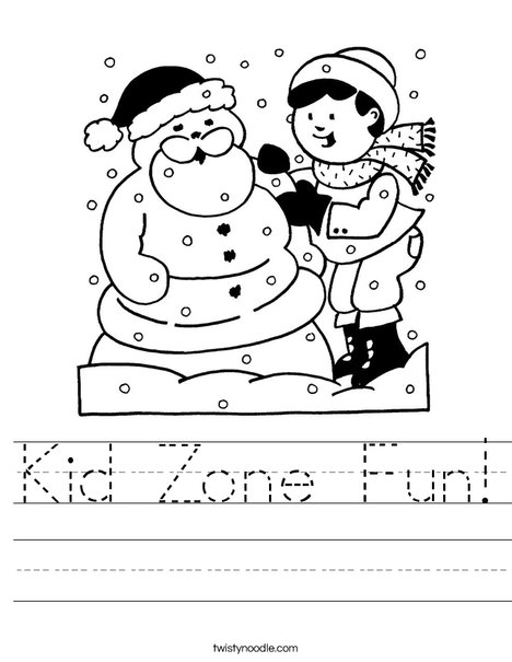 Kid Zone Fun Worksheet - Twisty Noodle