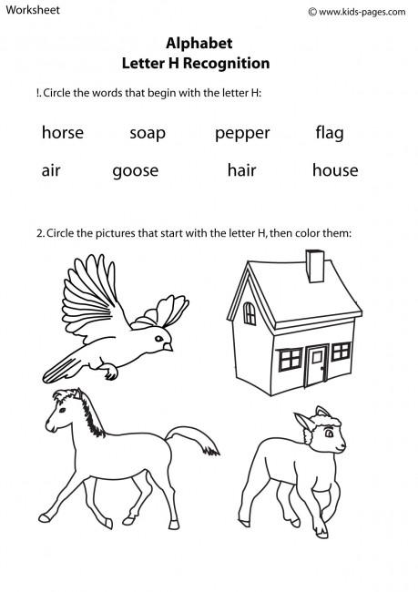 kidzone letter worksheet